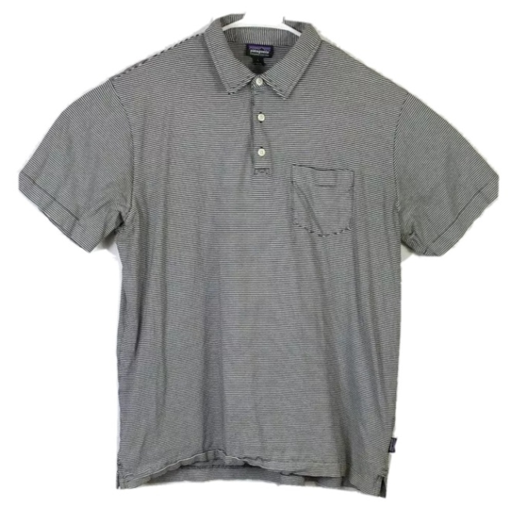 Patagonia white and black polo size L
